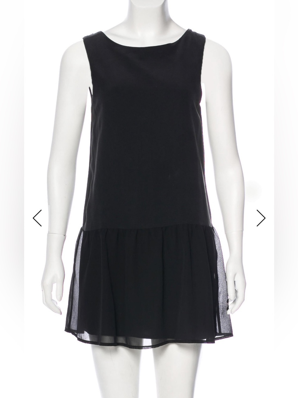 Anine Bing Black 100% Silk Drop Waist Mini Dress XS